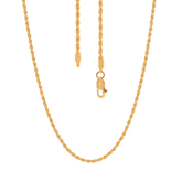 22K Gold Dainty Rope Chain 18 Inches